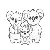 Coloriage ANIMAUX AMOUR DE FAMILLE koala