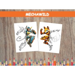 COLORIAGE ROBOT ANIMAUX SAUVAGES singe renard