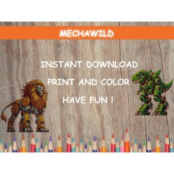 COLORIAGE ROBOT ANIMAUX SAUVAGES téléchargez, imprimez et coloriez !