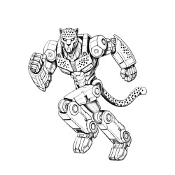 COLORIAGE ROBOT ANIMAUX SAUVAGES guépard