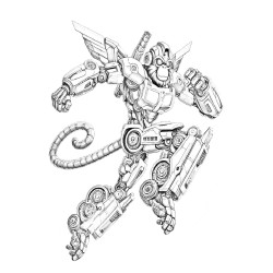 COLORIAGE ROBOT ANIMAUX SAUVAGES singe