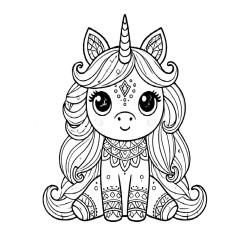 Coloriage LICORNE BELLE POUR TOUJOURS