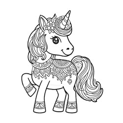 Coloriage LICORNE BELLE POUR TOUJOURS