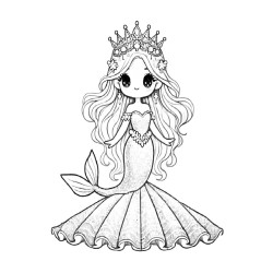 Coloriage PRINCESSE SIRÈNE