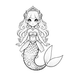 Coloriage PRINCESSE SIRÈNE