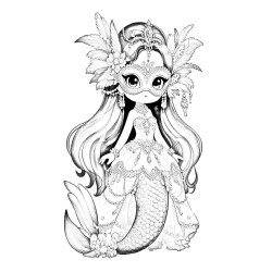 Coloriage PRINCESSE SIRÈNE