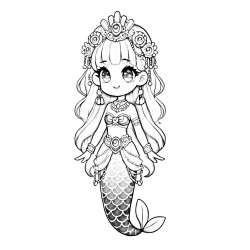 Coloriage PRINCESSE SIRÈNE