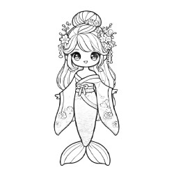 Coloriage PRINCESSE SIRÈNE