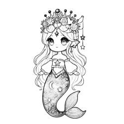 Coloriage PRINCESSE SIRÈNE