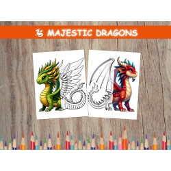 Coloriage DRAGONS MAJESTUEUX