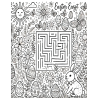 Coloriage labyrinthe lapin Pâques