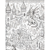 Coloriage labyrinthe dragon château