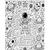 Coloriage labyrinthe astronaute espace planète alien