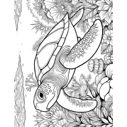 Coloriage animaux sauvages Tortue de mer