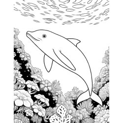 Coloriage animaux sauvages Marsouin Dauphin