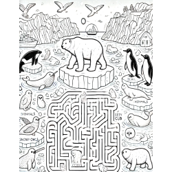 Coloriage labyrinthe Ours polaire