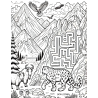 Coloriage labyrinthe Léopard des neiges