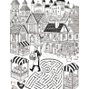 Coloriage labyrinthe Boulanger village