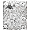Coloriage labyrinthe Dinosaure Volcan