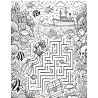 Coloriage labyrinthe Plongeur Trésor
