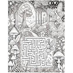 Coloriage labyrinthe Fée Forêt enchantée