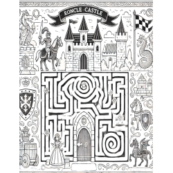 Coloriage labyrinthe Château Chevalier Princesse