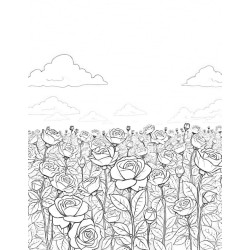 Coloriage Nature Fleurs Roses