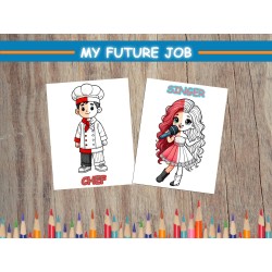 Coloriage MÉTIERS Cuisinier Chanteuse