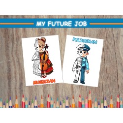 Coloriage MÉTIERS Musicienne Policier