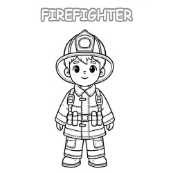 Coloriage MÉTIERS Pompier