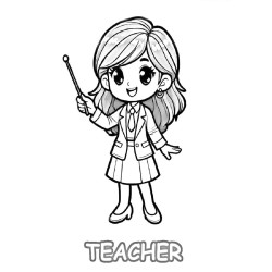 Coloriage MÉTIERS Professeur