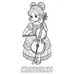 Coloriage MÉTIERS Musicienne