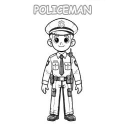 Coloriage MÉTIERS Policier