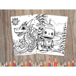 Coloriage dragon robot