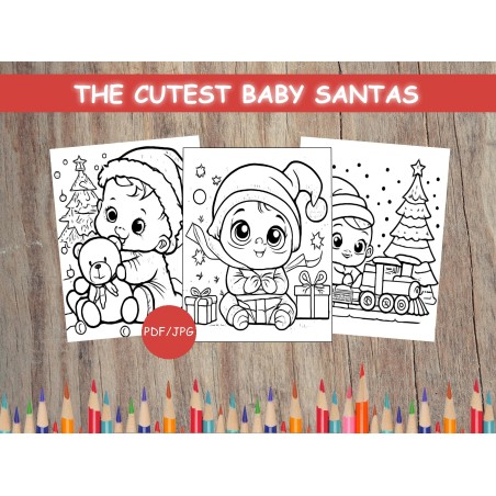 Coloriage bébé Noel Baby Santa Claus Christmas