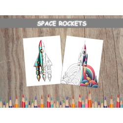 Coloriage FUSÉES SPATIALES