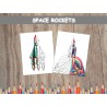 Coloriage FUSÉES SPATIALES