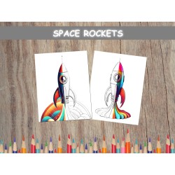 Coloriage FUSÉES SPATIALES