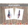 Coloriage FUSÉES SPATIALES