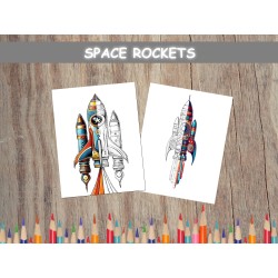 Coloriage FUSÉES SPATIALES
