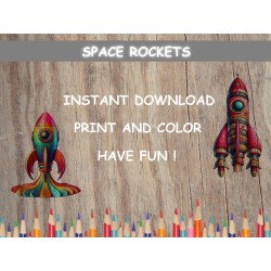 Coloriage FUSÉES SPATIALES download print color