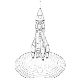 Coloriage FUSÉES SPATIALES