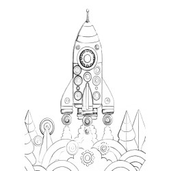 Coloriage FUSÉES SPATIALES
