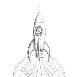 Coloriage FUSÉES SPATIALES