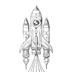 Coloriage FUSÉES SPATIALES