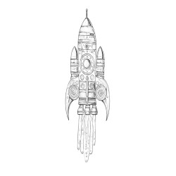 Coloriage FUSÉES SPATIALES