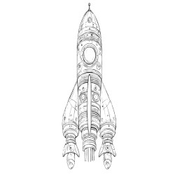 Coloriage FUSÉES SPATIALES