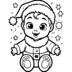 Coloriage bébé Noel Baby Santa Claus Christmas