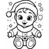 Coloriage bébé Noel Baby Santa Claus Christmas