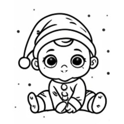 Coloriage bébé Noel Baby Santa Claus Christmas